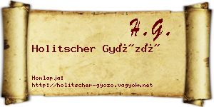 Holitscher Győző névjegykártya